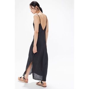 UO Satin V-Back Slip Midi Dress | Urban Outfitters